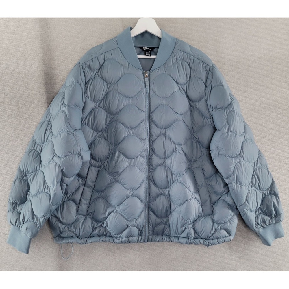 Eddie Bauer Womens Jacket Shaw 650 Down Bomber Puffer Size 3X Blue Blade Collar